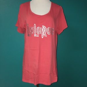LuLaRoe Promo Tee with embossing in front!
